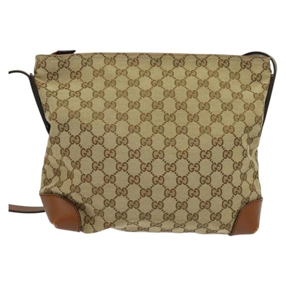 GUCCI GG Canvas Web Sherry Line Shoulder Bag Beige Gold - Picture 3 of 15